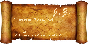 Jusztus Zotmund névjegykártya